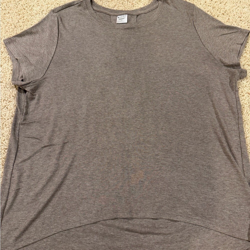 Athleta Heathered light brown Short Sleeve Tee